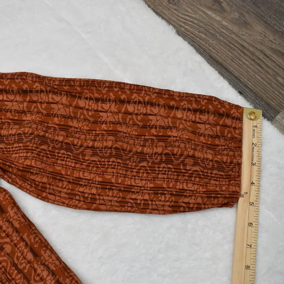 UNO Danmark Floral Blouse Button Down Sz O/S Drawstring Back Boho Cottagecore - Picture 15 of 16